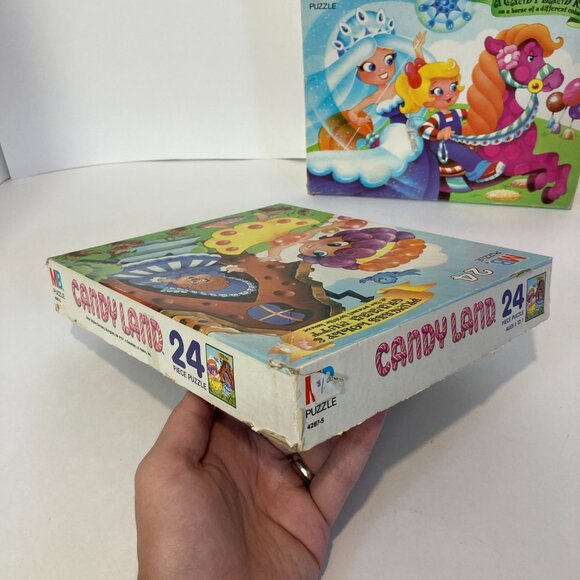Vintage Candy Land Puzzle Lot of 2 Milton Bradly 24 Piece 1990 Complete 12.5x15 - Picture 5 of 9